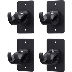 4 Pieces Self Adhesive Curtain Rod Bracket,Universal Plastic Curtain Rod Holders